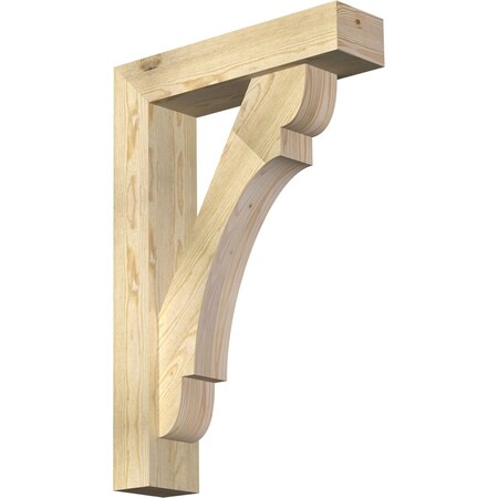 Ekena Millwork Olympic Block Rough Sawn Bracket w/ Offset Brace, Douglas Fir, 6"W x 24"D x 36"H BKT0604X24X36OLY05RDF